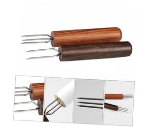 HONITANO Herramienta de Prolongación de Moxibustión 2 Piezas Mango Madera de Palo de Rosa y Ébano Resistente Uso Doméstico para Terapia de Acupuntura y Bienestar