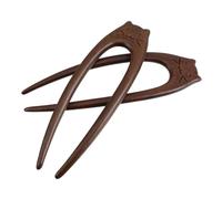 HONITANO Horquillas de Madera Pelo de Gato 2 Piezas Tamaño Pequeño Forma de U Diseño Chino Tradicional para Mujer Boda Fiesta Accesorio para Moños y Recogidos
