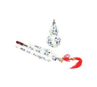 HONITANO Instrumento Chino Hulusi de Porcelana Sintética con Azul y Blanco Flauta de Calabaza con Estuche para Principiantes y Diarias