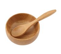 HONITANO Juego de Cuencos y Cuchara de Bambú Natural para Mascarillas Faciales Diy, Tamaño Mini, Herramienta de Mezcla para Cuidado Piel, Kit Multifuncional para Uso en Casa, Sostenible y Portátil