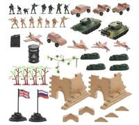 HONITANO Juego Infantil de Figuras Militares Realistas la Segunda Guerra, Set de 60 Piezas Soldados Miniatura, Aviones y Vehículos de Combate, Modelo Decorativo y Educativo
