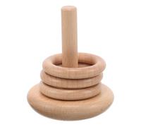HONITANO Juguete Apilador De Anillos De Madera Montessori para BebéS con Base De Poste Juego De Lanzamiento De Aros para NiñOs PequeñOs Juguete Educativo para Desarrollo Motor Interior Y Exterior