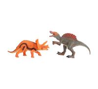 HONITANO Juguete Dinosaurio para 2 Piezas Modelo de Simulación de Dinosaurio de Goma Sólida Decoración Creativa de Escritorio Figuras de Anquilosaurio y Triceratops