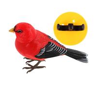 HONITANO Juguete Eléctrico de Pájaro Cantador Rojo Escarlata, Figura de Plástico Simulación de Canto Realista, Juguete Divertido Decoración Interior, Accesorios para Pájaros