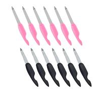 HONITANO Limas de Uñas Mini Plegables Doble Cara 12 Piezas (6 Rosa, 6 Negro) Herramienta de Manicura Portátil de Abs para Limar y Pulir Uñas en Casa y Viaje