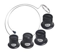 HONITANO Lupa De Joyero De Cristal Manos Libres 4 Unidades Sujetador De Alambre De Acero Ajustable para Reparación De Relojes y Trabajos De Precisión