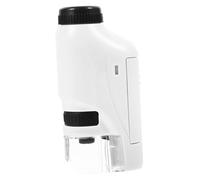 HONITANO Microscopio Portátil para Estudiantes con Biológica Juguete Científico de Mano para Observación de Muestras Naturales Resistente Blanco sin Batería