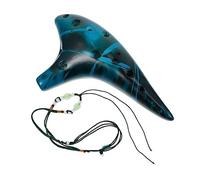 HONITANO Ocarina Clásica de 12 Agujeros en Do Medio, Azul Efecto Ahumado de Paja, Instrumento Musical de Dolomita Adecuado para Principiantes y Niños, Obsequio para Amantes Música