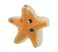 HONITANO Ocarina de Cerámica Tono C Instrumento Musical para Flauta de Viento de Seis para Principiantes Diseño Estrella Marina Naranja para Clases y Fiestas la Playa