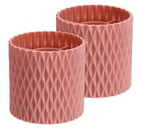 HONITANO Organizador de Brochas de Maquillaje 2 Piezas, Cubo Giratorio de Gran Capacidad, Resistente y Portátil, Color Rosa para Tocador y Escritorio, Contenedor Multifuncional