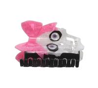 HONITANO Pasador de Pelo con Calavera Gótica de Acetato Rosa con Lazo, Pinza de Garra para Recogidos, Accesorio Decorativo para Cabello Punk y Disfraz, Adecuado para Carnavales y Uso