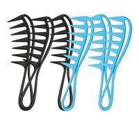 HONITANO Peine de Dientes Anchos para Cabello Rizado y Húmedo 6 Piezas Colores Negro y Azul Material ABS Resistente Peine para Desenredar y Peinar Rizos Uso Doméstico y Profesional