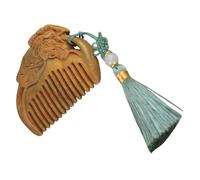 HONITANO Peine De Madera De Sándalo Con Borla Colgante Peine Masajeador Compacto Para Cabello Seco y Húmedo Portátil Para Mujeres Hombres y Niños De Tamaño Mini Para Cuidado Diario