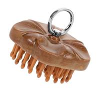 HONITANO Peine de Masaje Cabello de Madera Marrón, Resistente y Portátil Textura para Uso en Cuero Cabelludo y Cabello Rizado