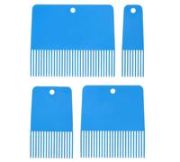 HONITANO Peine de Pintura de Pared Azul de Plástico Diseño Ergonómico para Creación de Texturas en Proyectos Nuevos y Pintura, Pack de 4 Piezas para Efecto Lino
