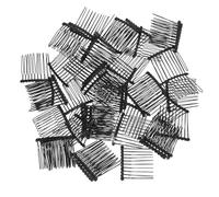 HONITANO Peinetas Pelo de Novia 50 Piezas, Accesorio Metálico 10 Dientes Negro, Peine Francés Flexible para Recogidos y Bodas, Sujeción Estable para Peinados Elegantes
