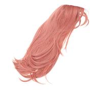 HONITANO Peluca Rosa Larga Recta de Alta Temperatura con Raya Suave y Realista para Cosplay Halloween y Fiestas Cómoda y Ligera para Diario