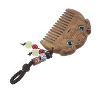 HONITANO Pequeño Peine de Bolsillo de Sándalo Tallado Mano Peine de Madera Portátil con Colgante de Cuentas Accesorio Elegante para Mujer Regalo Artesanal para Mochila y Bolso