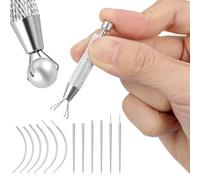 HONITANO Pinza de Acero Inoxidable para Perforación Corporal Aguja Guía de Rosca Interna y Externa, Resistente Deformación, Adecuado para Principiantes y Profesionales