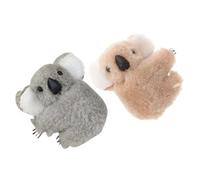 HONITANO Pinzas Cabello De Koala 2 Unidades Pequeñas Diseño De Caricatura Para Mujer Niñas Uso Diario Fiesta Colores Kaki y Gris