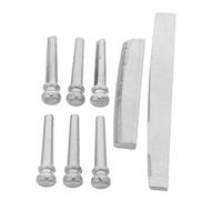 HONITANO Puente y Cejuela Metálicos para Guitarra Acústica y Folk Accesorios de con Clavijas de Retención para Mejora de Sonido y Fácil Instalación