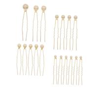 HONITANO Set de 18 Horquillas y Palillos Cabello, Tamaños Combinados, para Mujeres Cabello Grueso, Uso Diario y Peinados Moño, Color Dorado, Accesorios para Boda y Eventos