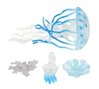 HONITANO Set Educativo de 4 Figuras Realistas de Medusas Flotantes de Plástico Duradero Decoración Científica para Acuario Juguete Cognitivo Ciclo de Vida y Crecimiento Marino 60g