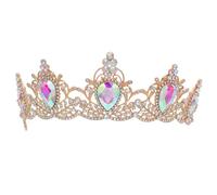HONITANO Tiara Barroca Vintage de Aleación Gemas de Imitación en Forma de Gota de Agua, Diadema de Boda para Novia y Fiesta, Accesorio Elegante para Mujer y Niña, 1 Unidad Colorido