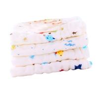 HONITANO Toallas de Alimentación Color Aleatorio de Algodón Puro 4 Piezas 6 Capas de Gasa Ligera, Alta Transpirabilidad y Comodidad para Bebés Ideales para Salir Tu Niño