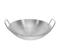 HONITANO Wok Sartén y Gran Capacidad Fondo Redondo de Acero Inoxidable Fácil de Limpiar que Retiene Bien el Calor para Hacer Huevos Revueltos y Barbacoa