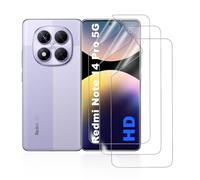 HonJenSeoa 3 Piezas Protector de Pantalla de Hidrogel para Xiaomi Redmi Note 14 Pro 5G, Lámina de TPU Flexible Antiarañazos, Cobertura Completa Curva 3D, Alta Definición HD y Alta Sensibilidad Táctil