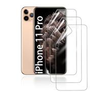 HonJenSeoa Protector de pantalla de película de hidrogel para iPhone 11 Pro, 3 Piezas película protectora de TPU suave transparente HD Curva 3D de Cobertura Completa Sin Burbujas