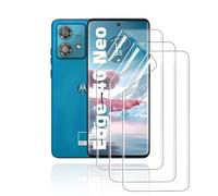 HonJenSeoa Protector de pantalla de película de hidrogel para Motorola Edge 40 Neo, 3 Piezas película protectora de TPU suave transparente HD Curva 3D de Cobertura Completa Sin Burbujas