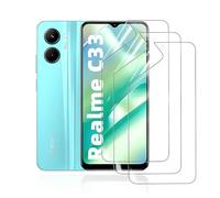 HonJenSeoa Protector de pantalla de película de hidrogel para Realme C33, 3 Piezas película protectora de TPU suave transparente HD Curva 3D de Cobertura Completa Sin Burbujas