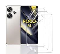 HonJenSeoa Protector de pantalla de película de hidrogel para Xiaomi Poco F6, 3 Piezas película protectora de TPU suave transparente HD Curva 3D de Cobertura Completa Sin Burbujas