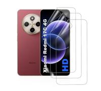 HonJenSeoa Protector de Pantalla Hidrogel para Xiaomi Redmi 17C 4G, 3 Pcs | HD transparente, tacto preciso, antiarañazos, huella dactilar, reconocimiento facial, autorreparable, compatible con funda