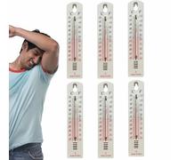 HonJiekomy 6 unidades Termómetro de pared, 19,5 cm, termómetro analógico para interior y exterior, alta precisión, termómetro de habitación, medidor de temperatura para interior y exterior, para casa