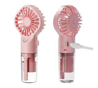 HonJiekomy Ventilador de pulverización de agua,Ventilador de pulverización de mano, de equipo de camping - Diseño de tanque de agua, ventilador de nebulización recargable ajustable de 4