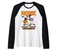 Honk Goose Funny Spooky Goose On The Loose Camiseta Manga Raglan