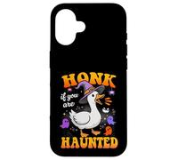 Honk If You Are Haunted Goose Fun Spooky Halloween Carcasa para iPhone 16