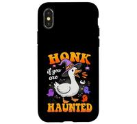 Honk If You Are Haunted Goose Fun Spooky Halloween Carcasa para iPhone X/XS