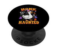 Honk If You Are Haunted Goose Fun Spooky Halloween PopSockets PopGrip Adhesivo