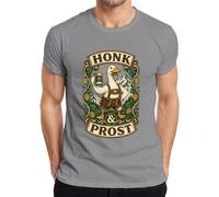 Honk & Prost - Camiseta de piel para hombre, diseño de ganso, gris, M