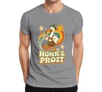 Honk & Prost - Camiseta de piel para hombre, diseño de ganso, gris, XL