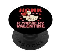 Honk Si Eres mi San Valentín Lindo Ganso Amor Ilustración PopSockets PopGrip Adhesivo
