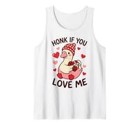Honk Si Me Amas Lindo Ganso San Valentín Ilustración Kawaii Camiseta sin Mangas