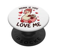 Honk Si Me Amas Lindo Ganso San Valentín Ilustración Kawaii PopSockets PopGrip Adhesivo