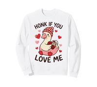 Honk Si Me Amas Lindo Ganso San Valentín Ilustración Kawaii Sudadera