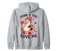 Honk Si Me Amas Lindo Ganso San Valentín Ilustración Kawaii Sudadera con Capucha