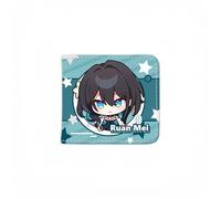 Honkai: Cartera periférica de piel sintética con estampado de estrellas, versión Q, Ruan Mei, Talla única, Versión Q